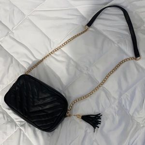 Womens black chain purse